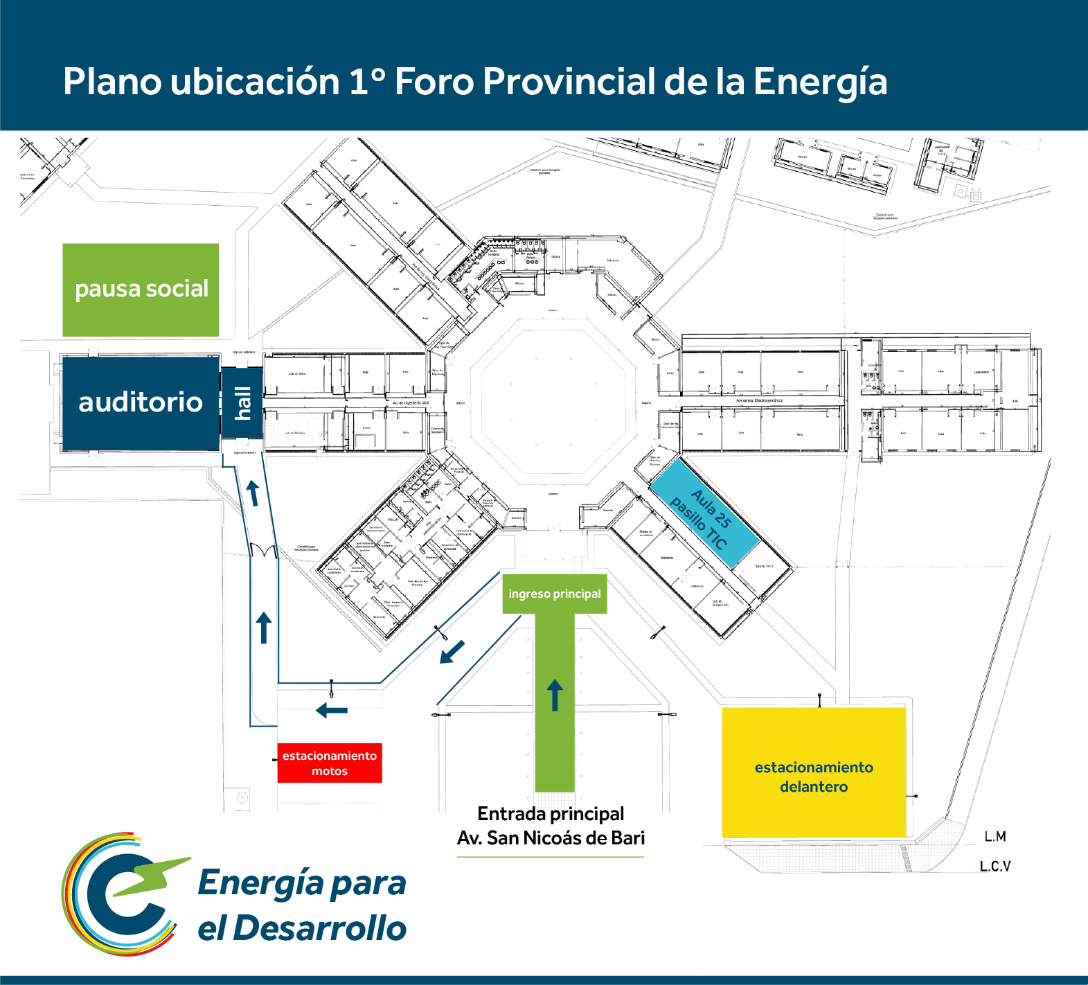 Plano de ubicación del Primer Foro Provincial de la Energía